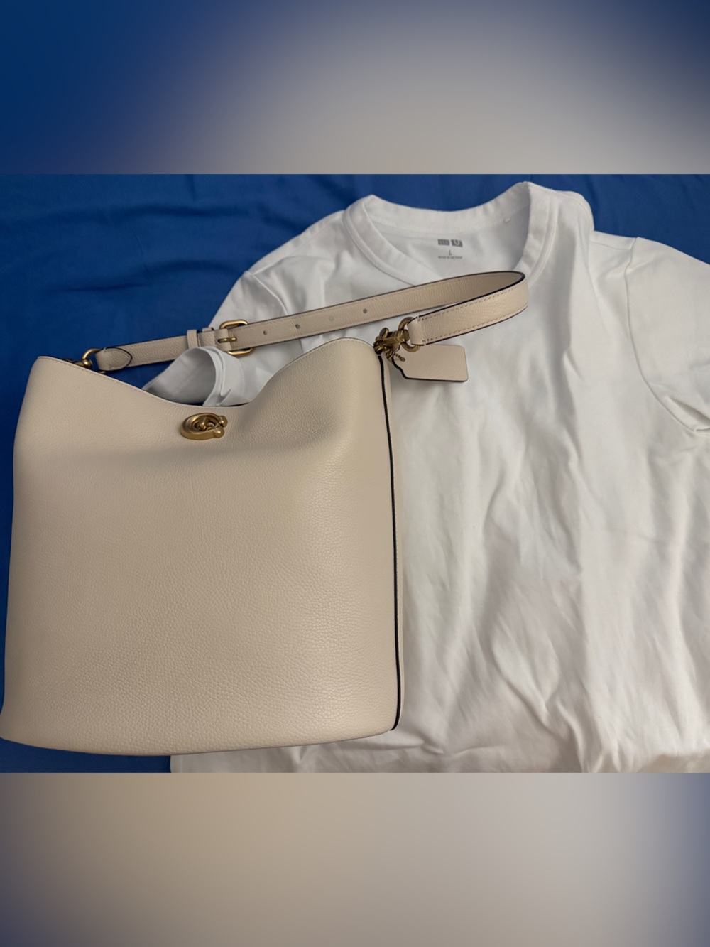 Coach Willow Bucket Bag Chalk White Leather Turnlock Crossbody Like New - Picture 9 of 9